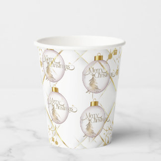 Luxe Gouden Vrolijk Kerstfeest Papieren Bekers