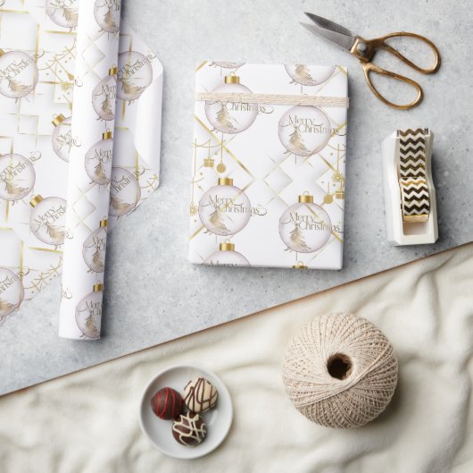 Luxe gouden vrolijk kerstinpakpapier cadeaupapier (Crafts)