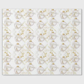 Luxe gouden vrolijk kerstinpakpapier cadeaupapier (Vlak)