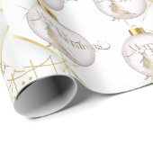 Luxe gouden vrolijk kerstinpakpapier cadeaupapier (Rol Hoek)