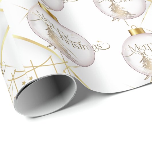 Luxe gouden vrolijk kerstinpakpapier cadeaupapier (Rol Hoek)