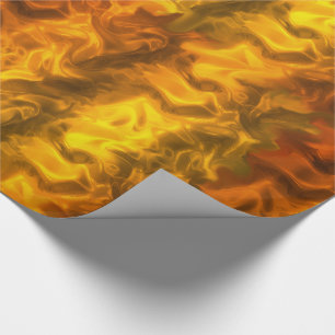 Luxe Gouden Vuur Kerstmis Cadeaupapier