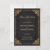 Luxe Gouden Weelderige Elegantie Save The Date (Voorkant)