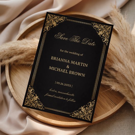 Luxe Gouden Weelderige Elegantie Save The Date