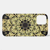 Luxe gouden wervelingen bloemachtergrond Case-Mate iPhone case (Achterkant (horizontaal))