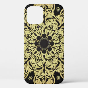 Luxe gouden wervelingen bloemachtergrond Case-Mate iPhone case