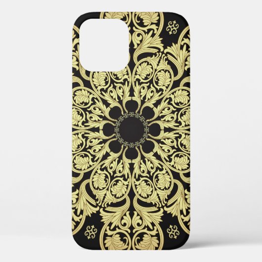 Luxe gouden wervelingen bloemachtergrond Case-Mate iPhone case (Achterkant)