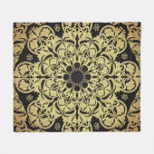 Luxe gouden wervelingen bloemachtergrond fleece deken (Voorkant (Horizontaal))