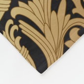 Luxe gouden wervelingen bloemachtergrond fleece deken (Hoek)