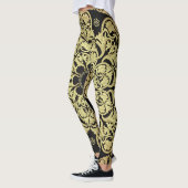 Luxe gouden wervelingen bloemachtergrond leggings (Links)