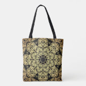 Luxe gouden wervelingen bloemachtergrond tote bag (Achterkant)