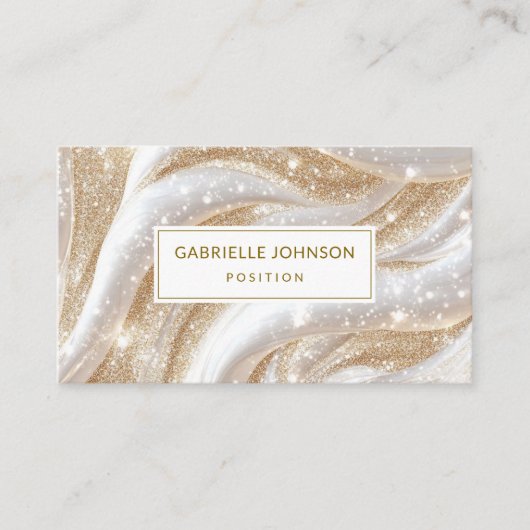 Luxe gouden witte glitter marmeren Visitekaartjes