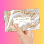 Luxe gouden witte glitters marmeren visitekaartjes