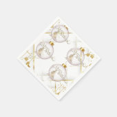 Luxe Gouden & Witte Kerst Bal Servet (Hoek)
