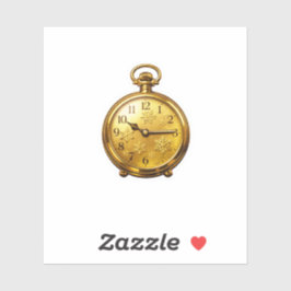 Luxe gouden zakhorloge gegraveerde sneeuwvlokken s sticker