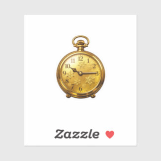 Luxe gouden zakhorloge gegraveerde sneeuwvlokken s sticker