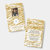 Luxe Gouden Zebra Glitter Print Foto ID Badge (Voor- en achterkant)