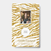 Luxe Gouden Zebra Glitter Print Foto ID Badge (Voorzijde)