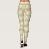 Luxe Gouden Zeshoekpatroon - Marmerstructuur Leggings (Achterkant)