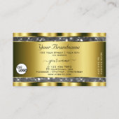 Luxe gouden zilveren glitter sterren toevoegen Log Visitekaartje (Achterkant)