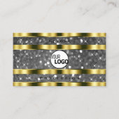 Luxe gouden zilveren glitter sterren toevoegen Log Visitekaartje (Voorkant)