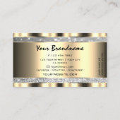 Luxe Gouden Zilveren Glitter Sterren Vonk Graphics Visitekaartje (Achterkant)