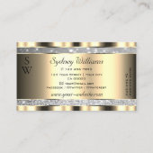 Luxe gouden zilveren glitter sterren vonk Initiale Visitekaartje (Achterkant)