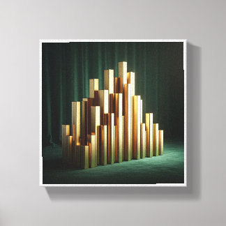 Luxe Gouden Zuilen - Moderne Geometrische Gouden P Canvas Afdruk