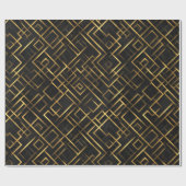 Luxe Gouden Zwarte Diamanten Geometrisch patroon Cadeaupapier (Vlak)