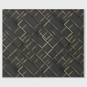 Luxe Gouden Zwarte Diamanten Geometrisch patroon Cadeaupapier (Vlak)