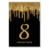 luxe gouden zwarte druppelaars bruiloft kaart (Achterkant)