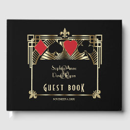 Luxe Gouden Zwarte Gatsby Roaring 20s Wedding Gastenboek