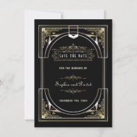 Luxe Gouden Zwarte Grote 20s Stijl Bruiloft