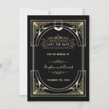 Luxe Gouden Zwarte Grote 20s Stijl Bruiloft
