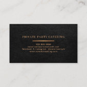 Luxe gouden zwarte privé chef-kok professional visitekaartje (Achterkant)