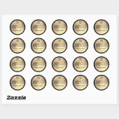Luxe gouden zwarte-scriptzuskaars, aangepast logo ronde sticker (Vel)