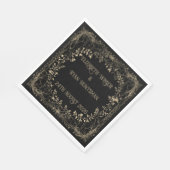 Luxe gouden & zwarte sepia bloemenafwerking servet (Hoek)