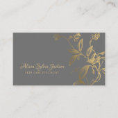 Luxe goudfolie donkergrijs elegant visitekaartje (Voorkant)