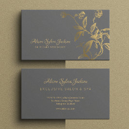 Luxe goudfolie donkergrijs elegant visitekaartje