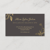 Luxe goudfolie stoffige roos schoonheidssalon visitekaartje (Achterkant)