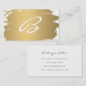 Luxe goudgeborstelde Fancy monogram Visitekaartje (Voorkant / Achterkant)