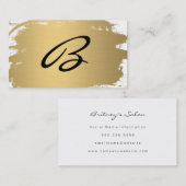 Luxe goudgeborstelde Fancy monogram Visitekaartje (Voorkant / Achterkant)