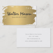 Luxe goudgeborstelde moderne tekst visitekaartje (Voorkant / Achterkant)