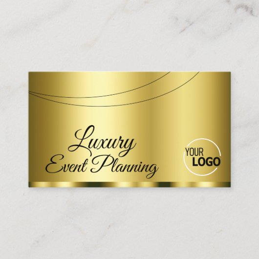 Luxe goudglamoureus met Logo en foto's Visitekaartje (Voorkant)