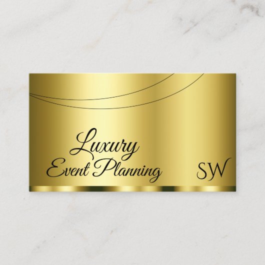 Luxe goudglamoureus met stijlvolle Initialen Visitekaartje (Voorkant)
