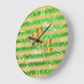 Luxe goudglitter Green Floral Gift Large Clock Grote Klok (Hoek)