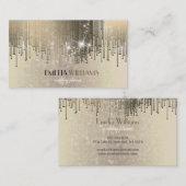Luxe goudgradiënt Crystal Confetti Rain Sparkle Visitekaartje (Voorkant / Achterkant)