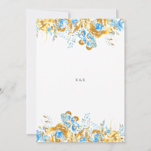 luxe goudkali floral save the date card (Achterkant)