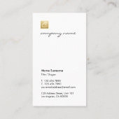 Luxe goudkalligrafie minimalistisch verticaal visitekaartje (Achterkant)