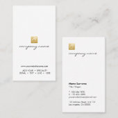 Luxe goudkalligrafie minimalistisch verticaal visitekaartje (Voorkant / Achterkant)